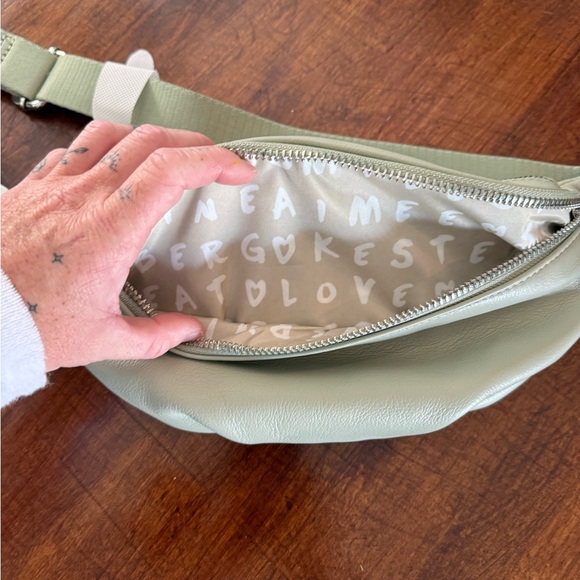 Aimee Kestenberg Light Sage Leather Crossbody Belt Bag - Picture 4 of 5